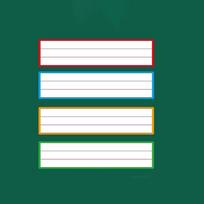 4pcs Four Line Whiteboard Stickers Erasable Writing Magnets Sentence Strips  Classroom 4 PCS / SET