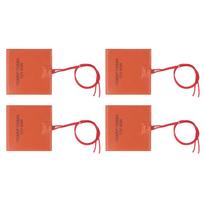 4Pcs Silicone Rubber Heating Pad 40W 200℃ 100x100mm Electric Blanket Flexible Mat for Industrial Equipment Pipelines Storage Tanks Silicone