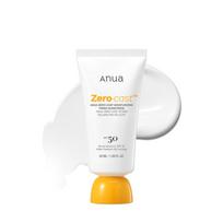 Anua Zero-Cast Moisturizing Finish Sunscreen SPF 50 Glow Natural Sunscreen No White Cast Hyaluronic Acid Niacinamide Sun Block for Face Oil-Fr less