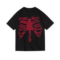 Gothic Red Rib Cage Graphic T-shirt XXL