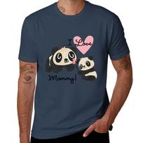 Kids Panda Bears I Love Mommy Tshirt Street Art Print Tee Shirt S