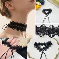 Lace Flower Choker Necklace for Women - Korean Jewelry One Size juoda