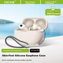 FreeBuds Pro 5 Case Bluetooth Earphone Storage Box Liquid Silicone Soft Full-Cover Anti-Drop Ultra-Thin Case Earth Gold with Braided Lanyard