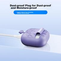 AirPods 4 Case, Apple 2024 Wireless Bluetooth Earphone Cover, Shockproof, Dustproof, Silicone,, Stain-Resistant, Wear-Resistant, Floral Light Purple