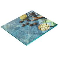 Decorative Glass Board for Cutting and Serving Spices Stone 60X52 Cm