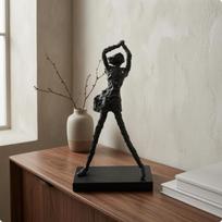 Tabletop Sculpture Black Metal Abstract Matte Finish Figurine Ornament a 221440cm