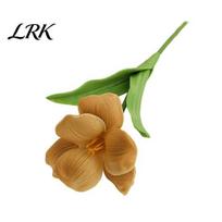 Artificial Tulip with Stem Opening Stem, Realistic Fake Flower, Faux Decoration Bloom for Wedding Party Home Office Table Centerpiece Decor