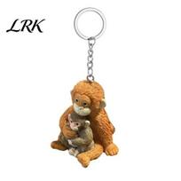 Environmentally Friendly Resin Craft 3D Monkey Punch Keychain, Protect The Hanging Ornament, Keychain Gift for Friends Cute And Orangutan Keyring A