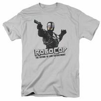 Robocop Future of Law T Shirt Mens Licensed Movie Tee Silver S