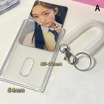 Acrylic Photocard Holder Kpop Idol Card Holder Transparent Photo Sleeves Portable ID Bus Card Protector Pendant Keychain A