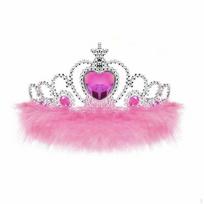 Princesės Plunksnų Karūna Žvilganti Plunksnuota Šventinė Diadema Vienas Dydis Tinka Visiems Lankelis pink