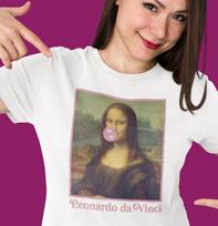 Mona Lisa Bubble Gum T-Shirt - Leonardo da Vinci Art Tee 2XL