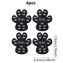 12/4 vnt. Neslystantis silikoninis šuns letenos lipdukas Juodi letenų apsaugai šunims Pakeičiami vienkartiniai lipnūs šunų batai (as the picture,1Set (4PCS))