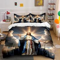 Jesus Divine Radiance 3-Piece Bedding Set Bedding set (1 duvet cover, 2 pillowcases, duvet not included) 135x200cm