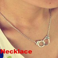 Handcuff Pendant Necklace for Women Men Steampunk Lover's Collares FREEDOM Unique Design Valentine's Day Gift Fashion Jewelry