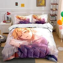 Anime Boy Yellow Hair Bedding Set Bedding set (1 duvet cover, 2 pillowcases, duvet not included) 135x200cm