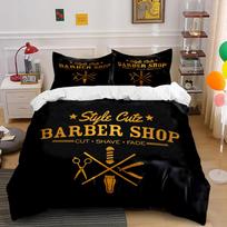Style Cutz Barber Shop Bedding Set Bedding set (1 duvet cover, 2 pillowcases, duvet not included) 135x200cm