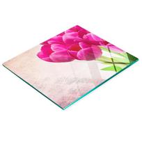 Decorative Tempered Glass Cutting Board Pink Tulips 60X52 Cm
