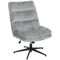 Armless Upholstered Chair, Swivel Padded Office Chair with Soft Fabric Cover, Height-Adjustable, Steel Legs, Grey 81 x 63.5 x 102 cm pilka