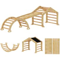 9-in-1 Indoor Climbing Frame, Ramp, Slide, Ladder, Writing Board, for Toddlers, Wood 100 x 52.5 x 48 cm