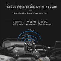 M5 Motociklo TPMS Belaidė Motociklo Padangų Slėgio Stebėjimo Signalizacijos Sistema Su 2 Išoriniais Davikliais 5 Signalizacijos Metodai juoda