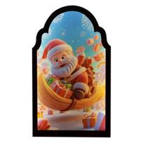 Christmas Hologram Mirror Light-up 3D Visual Effect Santa Claus Ornament USB Powered Holographic S