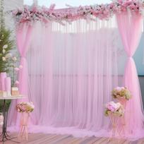 5/10M Organzos Tiulio Skaidrus Audinio Fonas Užuolaida, Moderni Organza Lauko Šventės Dekoras Kėdės Dekoracija Vestuvėms, Šventės Dekoras 150x500cm rožinė