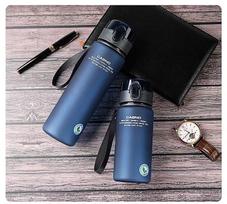 Men's Large Capacity Frosted Sports Water Bottle - Portable Plastic Kettle for Summer Fitness and Travel Small 400ML mėlyna