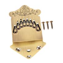 8 stygų mandolinos stygų laikiklis Plunksnų raštas Puikus metalas Bronzos spalvos mandolinos stygų laikiklis