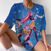 KPop Demon Hunters Anime Women's Summer T-Shirt  Character Graphic Print Top Streetwear Parties Casual Daily Looks S