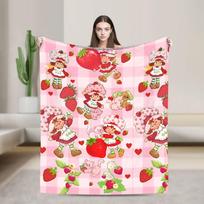 Strawberry Shortcakes Fruit Cute Super Soft Blankets Travel Plush Throw Blanket Street Trend Home Decor Bedspread Sofa Bed Cover 30x40in