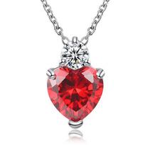 Clavicle Chain Red Love Stainless Steel Zircon Necklace Clavicle Chain Pendant for Dating