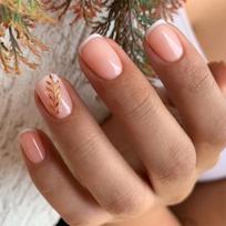 24x White French Tip Full Cover False Nail Wheat Press On Nail Short Square Stick On Nail Acrylic Nail for Daily 1