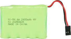 6V 2400mAh NiMH Receiver Battery with Hitec Connector - AA NiMH Rechargeable Battery Pack for RC Helicopters, Model Aircraft žalia