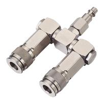 Pneumatic Air Compressor Quick-Connect Socket Swivel-360Degrees Air-Hose Splitte 1