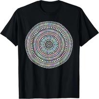 Trippy Psychedelic Shipibo Tribal Design T-Shirt S juoda
