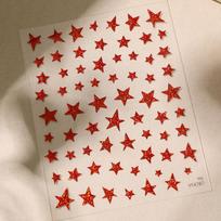 1pc Magic Red Five-Pointed Star Nail Sticker, Flash Light Luxury with Adhesive Nail Decoration Sticker, Suitable for Women Who Love Nails