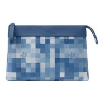 Louis Vuitton Pochette Voyage Souple Camouflage Pattern Brand Logo Print Damoflage Coated Canvas Clutch Men clutch Indigo M28846 Gift Set(Basic Set+Box+Shopping Bag)
