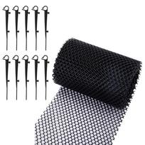 Plastikinis stogo latako apsauginis tinklelis nuo lapų ir šiukšlių su tvirtinimo kabliukais 15cmx6m black