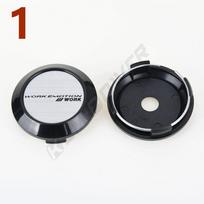 4PCS OD 64MM / ID 60MM Sport Rim Center Wheel Cap WORK EMOTION MEISTER VS Emblem Sticker Wheel Cover Hub Cap Silver & Black