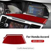 Carbon Fiber Style Interior Sticker for Honda Accord 2013 2014 2015 2016 2017 LHD Central Screen Frame Interior Panel Red Carbon