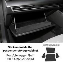 Glove Box Protector Sticker for Volkswagen Golf 8/8.5 2020-2026 Anti-Scratch Interior Storage Liner Suede Fabric 1 juoda