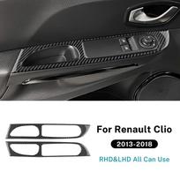 Carbon Fiber Style Switch Cover for Renault Clio 4 2013-2018 LHD RHD Outer Black Carbon