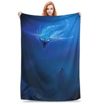 Subnautica - Ghost Leviathan Blanket Soft Warm Flannel Throw Blanket Plush for Bed Living room Picnic Travel Home Sofa Size: 75*100cm, Weight: 230 GSM