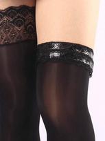 Womens Lace Silicone Non-Slip Thigh High Stockings Glossy Sheer Pantyhose onesize