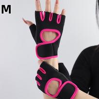 Ergonomic Weightlifting Gloves for Gym Designed with Half Finger for Enhanced Workout Experience M rožinė raudona spalva