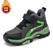 Boys Winter Warm Thick Fleece-Lined Snow Boots Non-Slip Outdoor Slip-On Shoes Kids Ages 4-16 Size 30, Insole Length 19.1cm