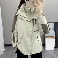 Three in One Detachable Women’s Windcheater Thick Fleece Lined Chinese Style Winter Waterproof Windproof Warm Outdoor Coat for Cold Weather M dramblio kaulas