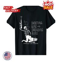 SALE Funny Shooting Guns And Spreading Buns Inspired Graphic T-Shirt Size S-5XL XXL