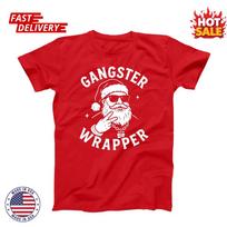 SALE Gangster Wrapper Funny Xmas Party Santa Claus Humor S-5XL Unisex T-Shirt XXXL